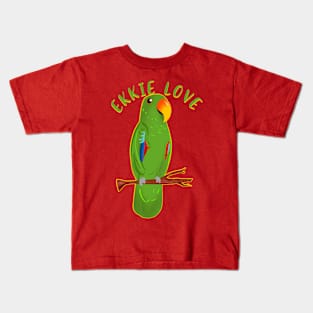 Ekkie Love Cute Green Eclectus Parrot for parrot lovers Kids T-Shirt